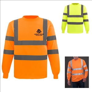 Apparel Men's Tall Hi-Vis Class 3 Performance Round Neck Long Sleeve Shirt
